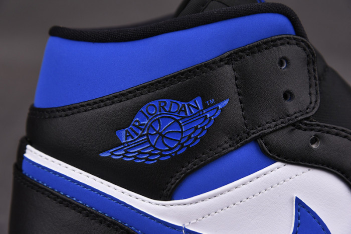 jordan 1 mid white black royal - 554724-140
