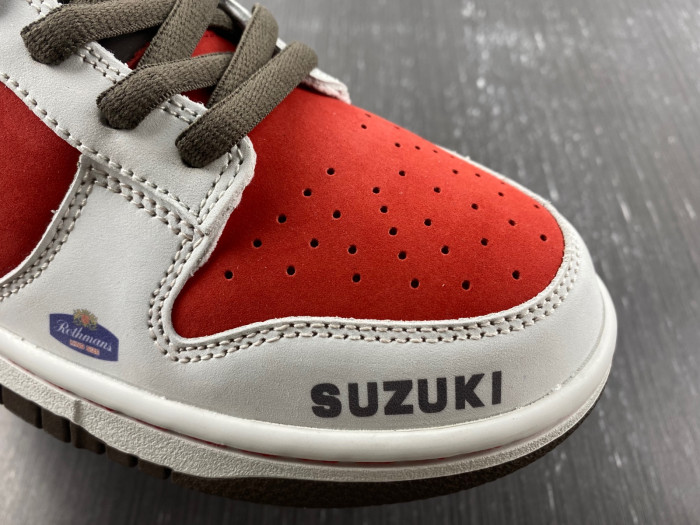 nike sb dunk low suziki brown red grey re500-666